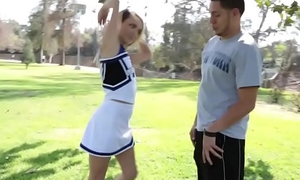 Cheerleading teen rammed